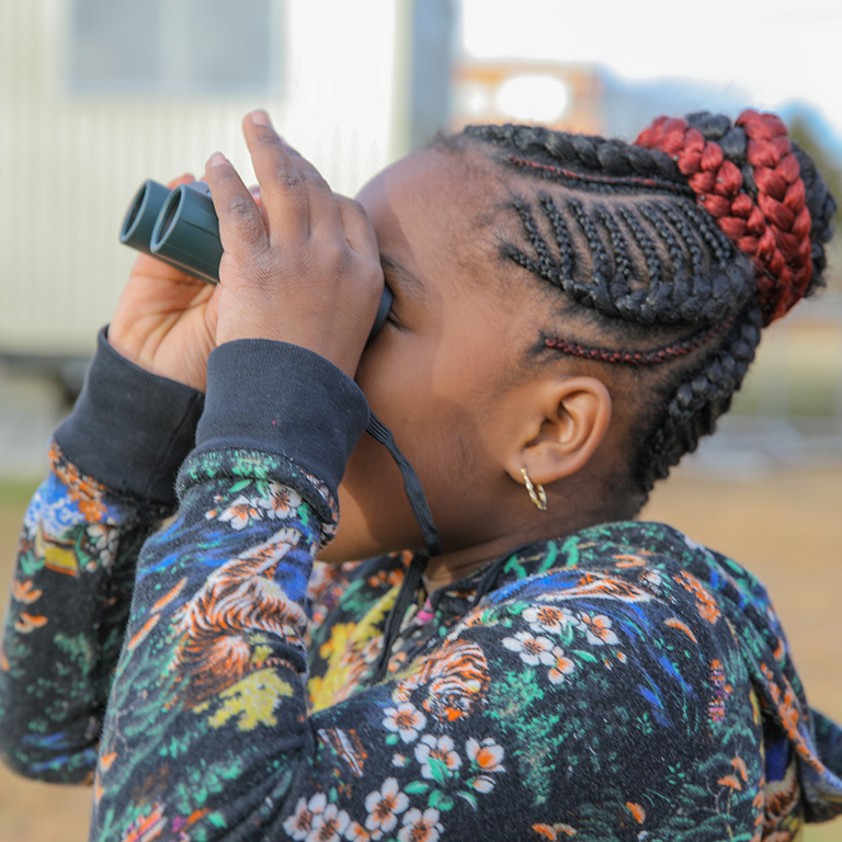 Young girl birding